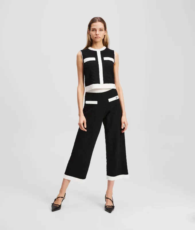 CONTRAST PIPING KNITTED PANTS CONTRAST PIPING KNITTED PANTS