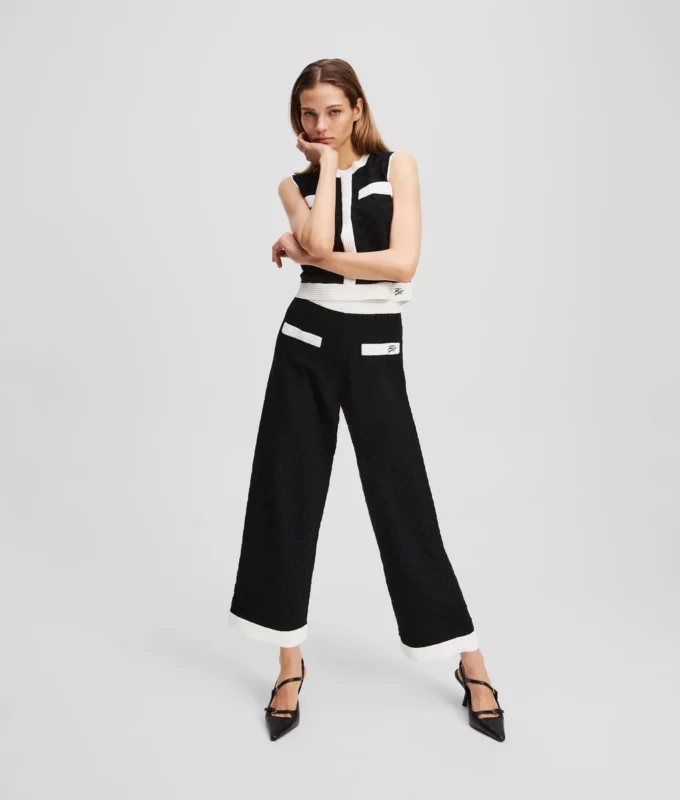 CONTRAST PIPING KNITTED PANTS CONTRAST PIPING KNITTED PANTS