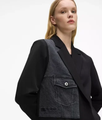 Denim-paneelinen bleiseri