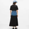 Denim-paneelinen maxihame Denim-paneelinen maxihame