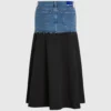 Denim-paneelinen maxihame Denim-paneelinen maxihame