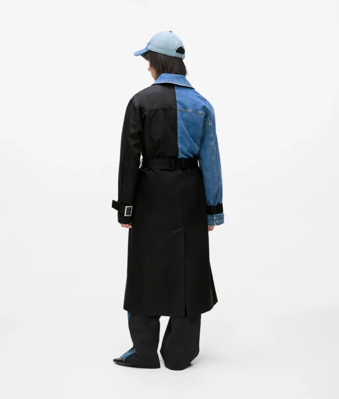 Denim-paneelinen trenssitakki