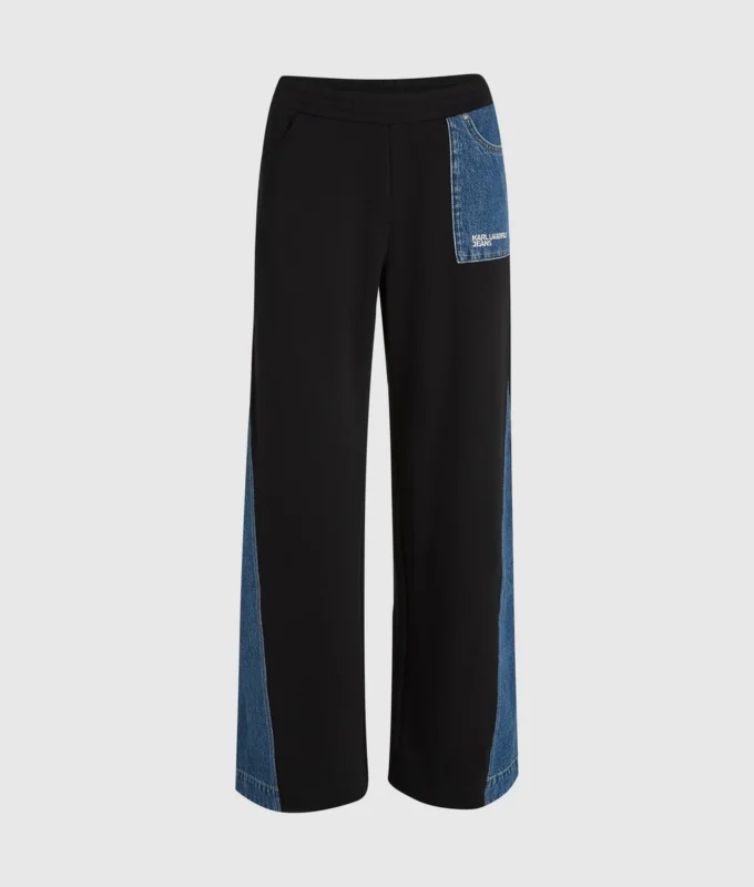 Denim-paneeliset verkkarihousut