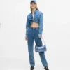 Denim-soljellinen olkalaukku Denim-soljellinen olkalaukku