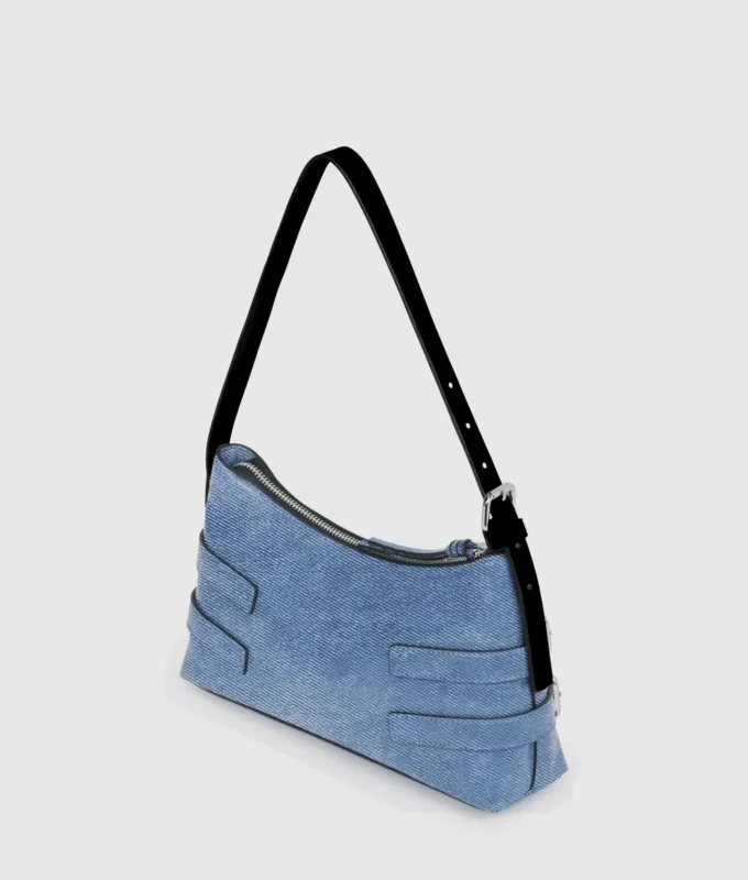 Denim-soljellinen olkalaukku Denim-soljellinen olkalaukku
