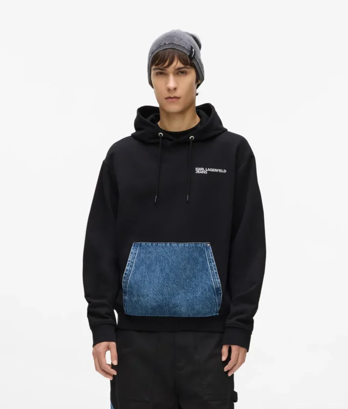 Denim-taskuinen huppari Denim-taskuinen huppari