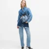 Denim-vyökiinnitteinen keilailulaukku Denim-vyökiinnitteinen keilailulaukku