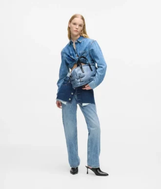 Denim-vyökiinnitteinen keilailulaukku