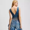 FRINGED DENIM TOP FRINGED DENIM TOP
