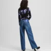 FRINGED MID-RISE RELAXED JEANS FRINGED MID-RISE RELAXED JEANS