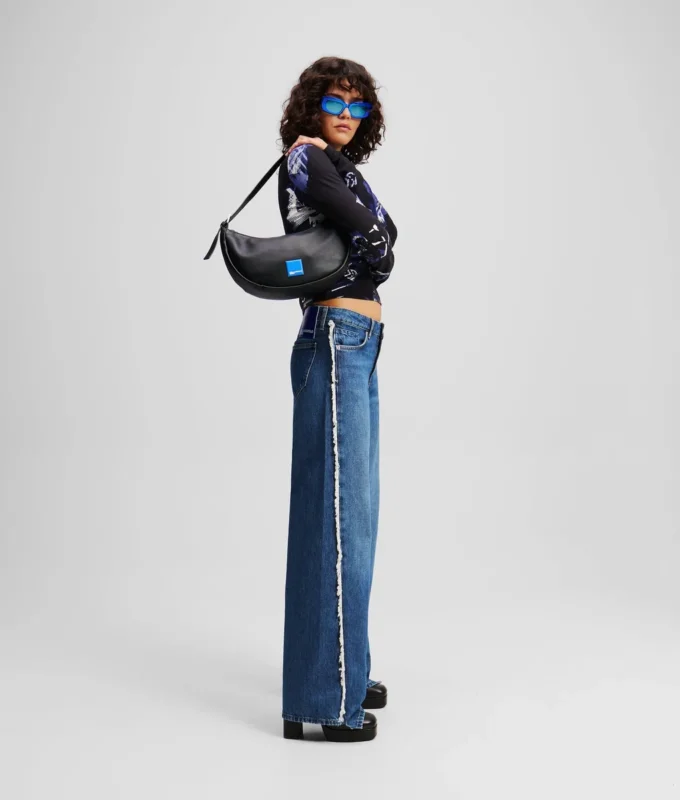 FRINGED MID-RISE RELAXED JEANS FRINGED MID-RISE RELAXED JEANS