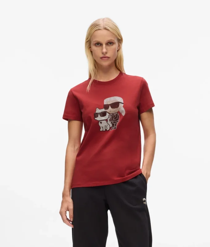 IKON KARL & CHOUPETTE RHINESTONE T-PAITA IKON KARL & CHOUPETTE RHINESTONE T-PAITA