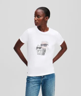 IKON KARL & CHOUPETTE RHINESTONE T-PAITA