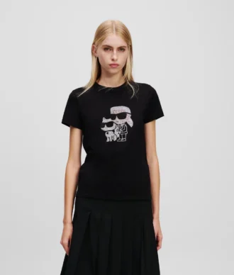 IKON KARL & CHOUPETTE RHINESTONE T-PAITA