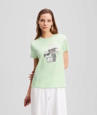 IKON KARL & CHOUPETTE RHINESTONE T-PAITA