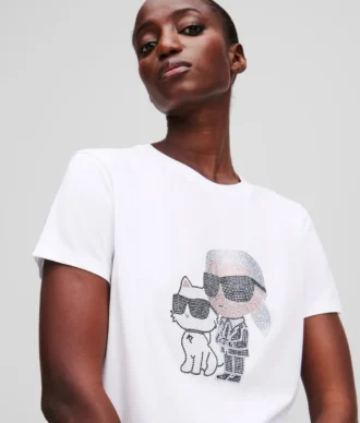 IKON KARL & CHOUPETTE RHINESTONE T-PAITA