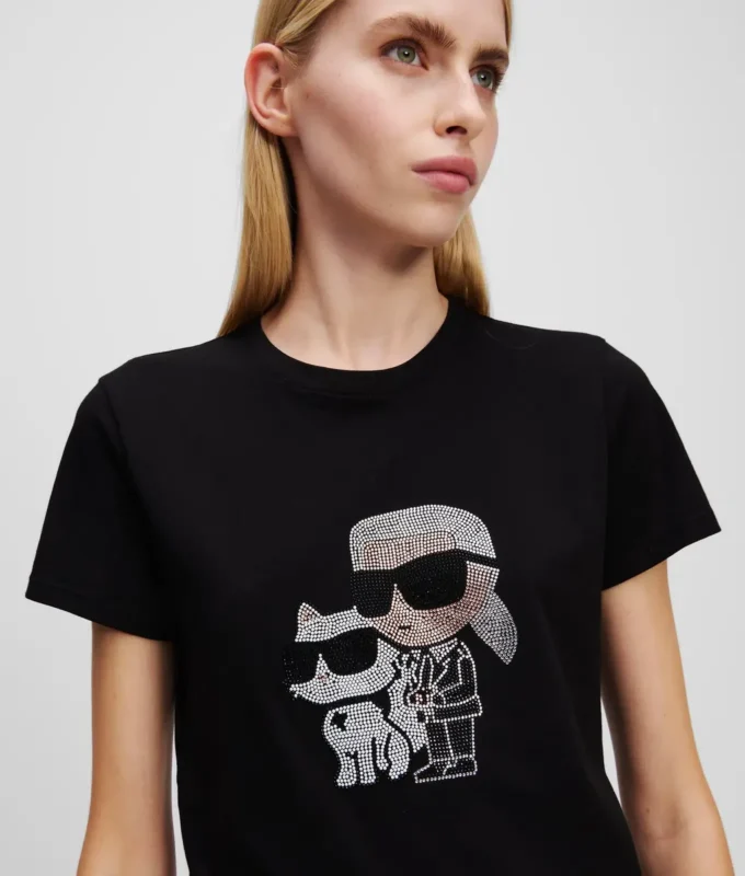 IKON KARL & CHOUPETTE RHINESTONE T-PAITA IKON KARL & CHOUPETTE RHINESTONE T-PAITA