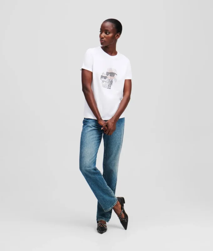 IKON KARL & CHOUPETTE RHINESTONE T-PAITA IKON KARL & CHOUPETTE RHINESTONE T-PAITA