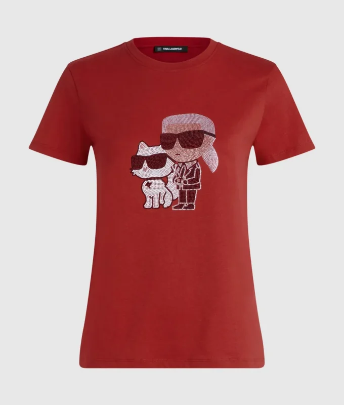 IKON KARL & CHOUPETTE RHINESTONE T-PAITA IKON KARL & CHOUPETTE RHINESTONE T-PAITA