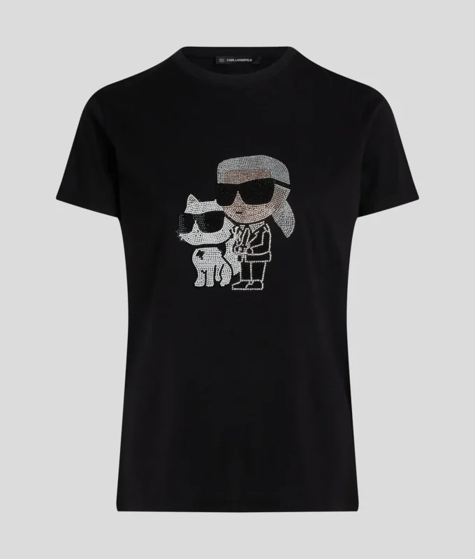 IKON KARL & CHOUPETTE RHINESTONE T-PAITA IKON KARL & CHOUPETTE RHINESTONE T-PAITA