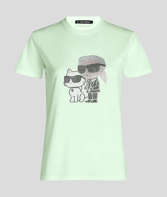 IKON KARL & CHOUPETTE RHINESTONE T-PAITA IKON KARL & CHOUPETTE RHINESTONE T-PAITA