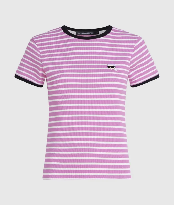 Ikon-raidallinen ribbineule-T-paita Ikon-raidallinen ribbineule-T-paita