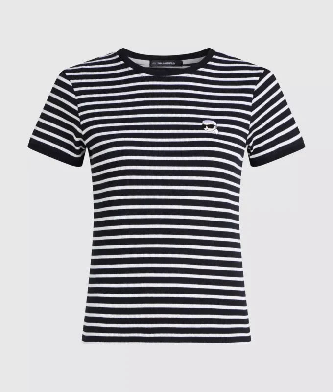 Ikon-raidallinen ribbineule-T-paita Ikon-raidallinen ribbineule-T-paita