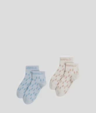 K/MONOGRAM SHORT SOCKS – 2-PACK