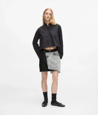 Kaksisävyinen denim-minihame