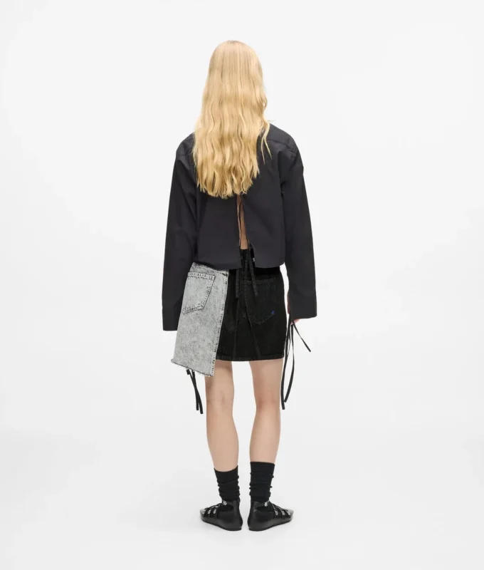 Kaksisävyinen denim-minihame Kaksisävyinen denim-minihame