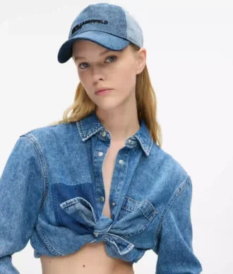 Kaksisävyinen vaalea denim-lippalakki