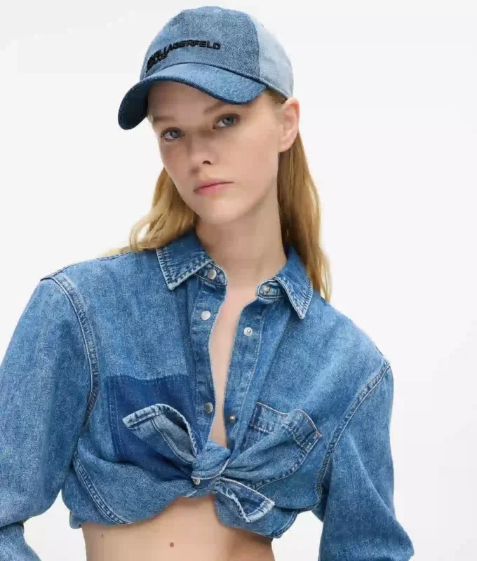 Kaksisävyinen vaalea denim-lippalakki Kaksisävyinen vaalea denim-lippalakki