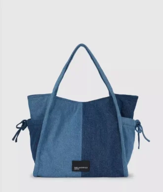 Kaksivärinen denim-ostoskassi