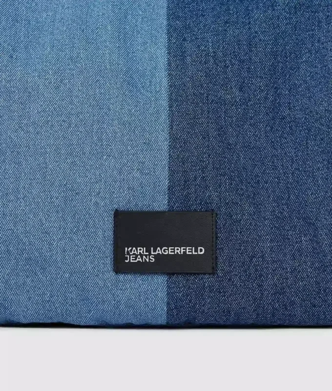 Kaksivärinen denim-ostoskassi Kaksivärinen denim-ostoskassi