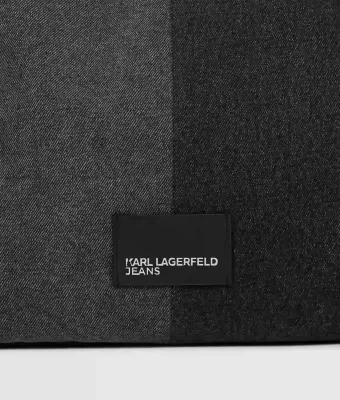 Kaksivärinen denim-ostoskassi Kaksivärinen denim-ostoskassi