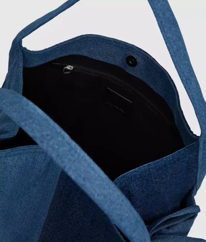 Kaksivärinen denim-ostoskassi Kaksivärinen denim-ostoskassi