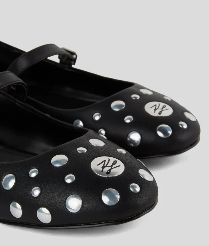 KARO MIRROR STUDS BALLET FLATS