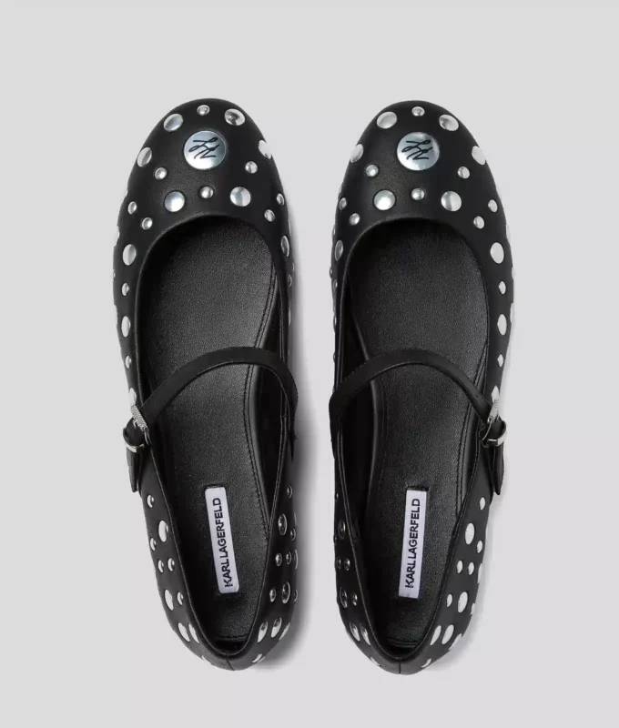 KARO MIRROR STUDS BALLET FLATS