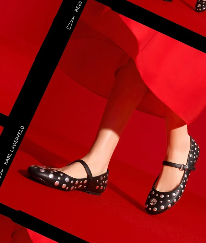 KARO MIRROR STUDS BALLET FLATS