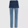 Kerrostetut korkeavyötäröiset suorat farkut Kerrostetut korkeavyötäröiset suorat farkut