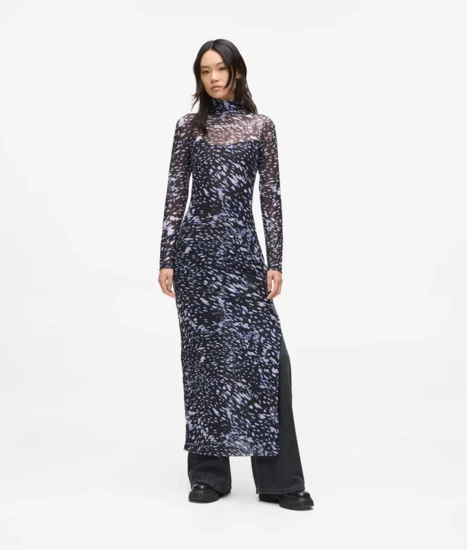 Koko pinnan kattava printtinen mesh-mekko Koko pinnan kattava printtinen mesh-mekko