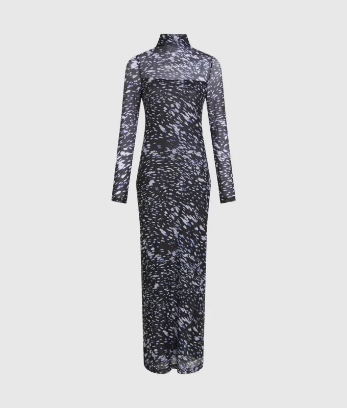 Koko pinnan kattava printtinen mesh-mekko Koko pinnan kattava printtinen mesh-mekko