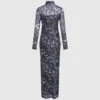 Koko pinnan kattava printtinen mesh-mekko Koko pinnan kattava printtinen mesh-mekko