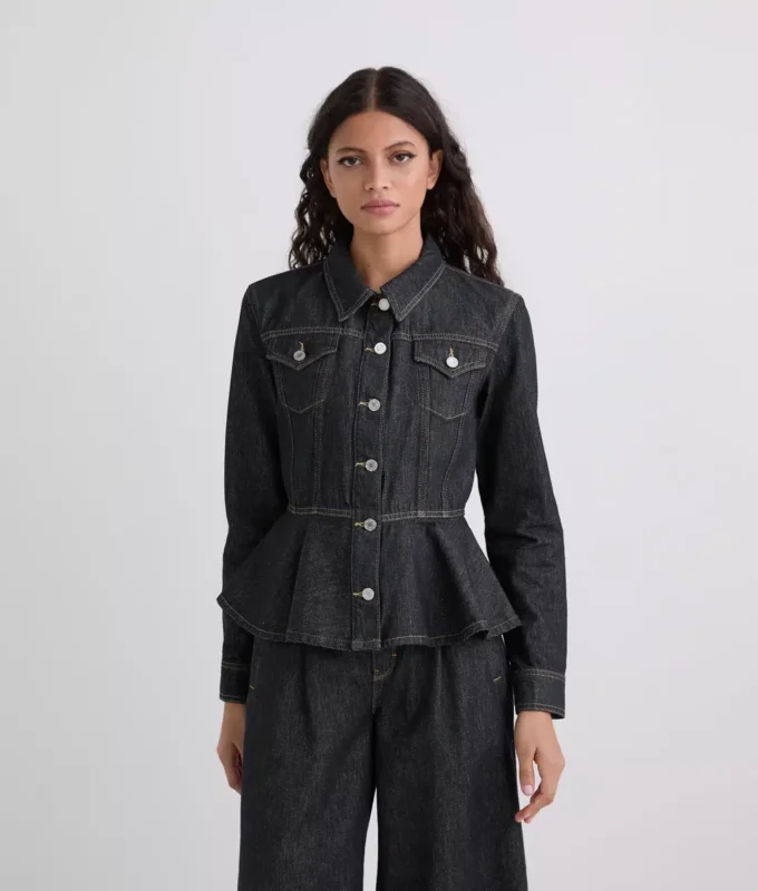 KONTRASTITIKATTU DENIMTAKKI KONTRASTITIKATTU DENIMTAKKI