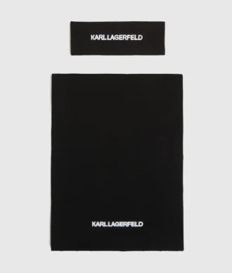 Logo-päänauha ja huivi lahjasetissä