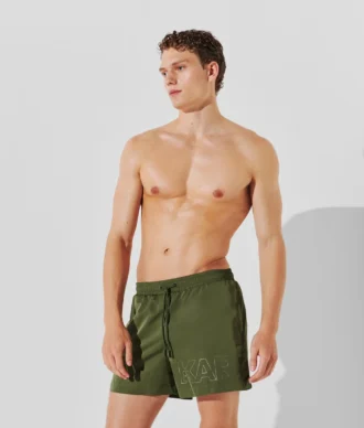 METALLIC LOGO SHORT-LENGTH BOARDSHORTS
