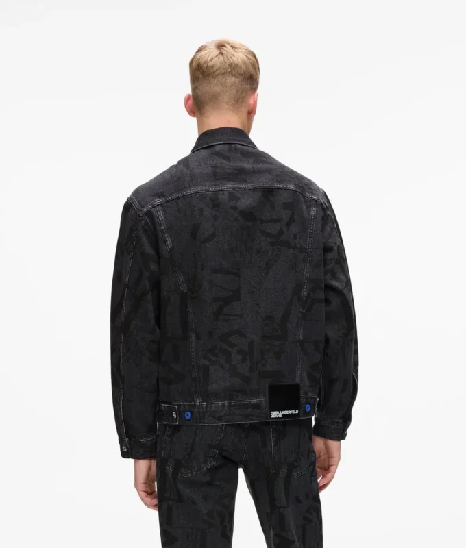 Monogram-kuvioinen denimtakki
