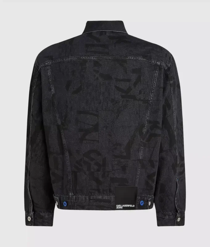 Monogram-kuvioinen denimtakki