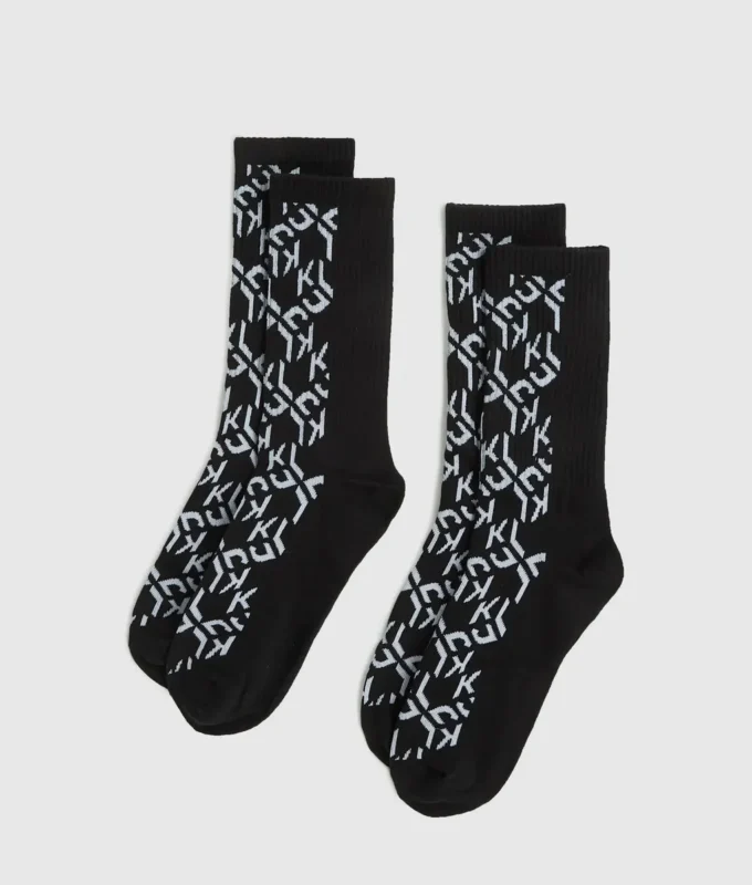 Monogram-sukat – 2-pakkaus Monogram-sukat – 2-pakkaus