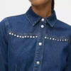 Nastoitettu denim-mekko